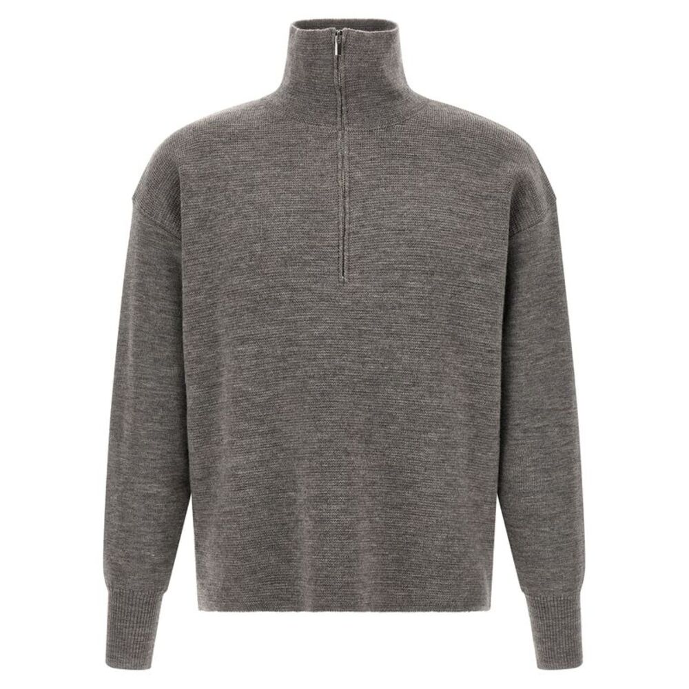 MA'RY'YA Gray Virgin Wool Men's Cardigan